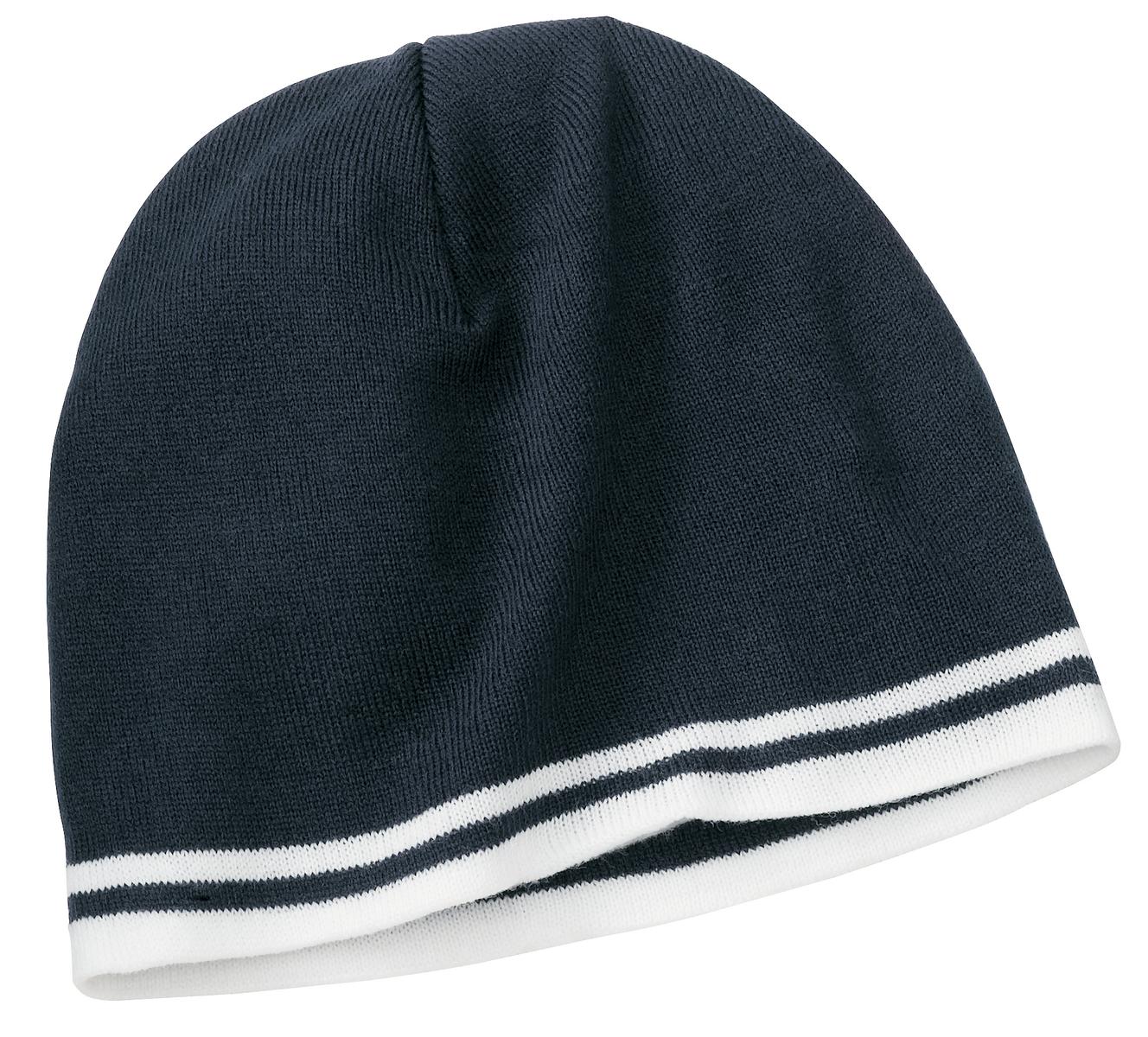 Port & Company® Fine Knit Skull Cap with Stripes.   CP93