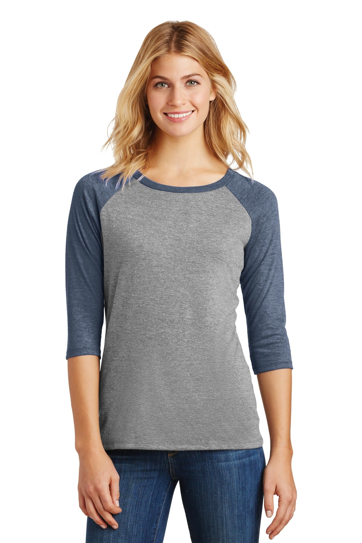 District® Women's Perfect Tri® 3/4-Sleeve Raglan. DM136L