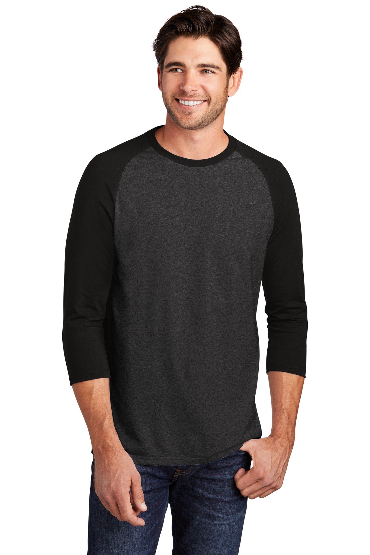 District ® Perfect Tri® 3/4-Sleeve Raglan. DM136