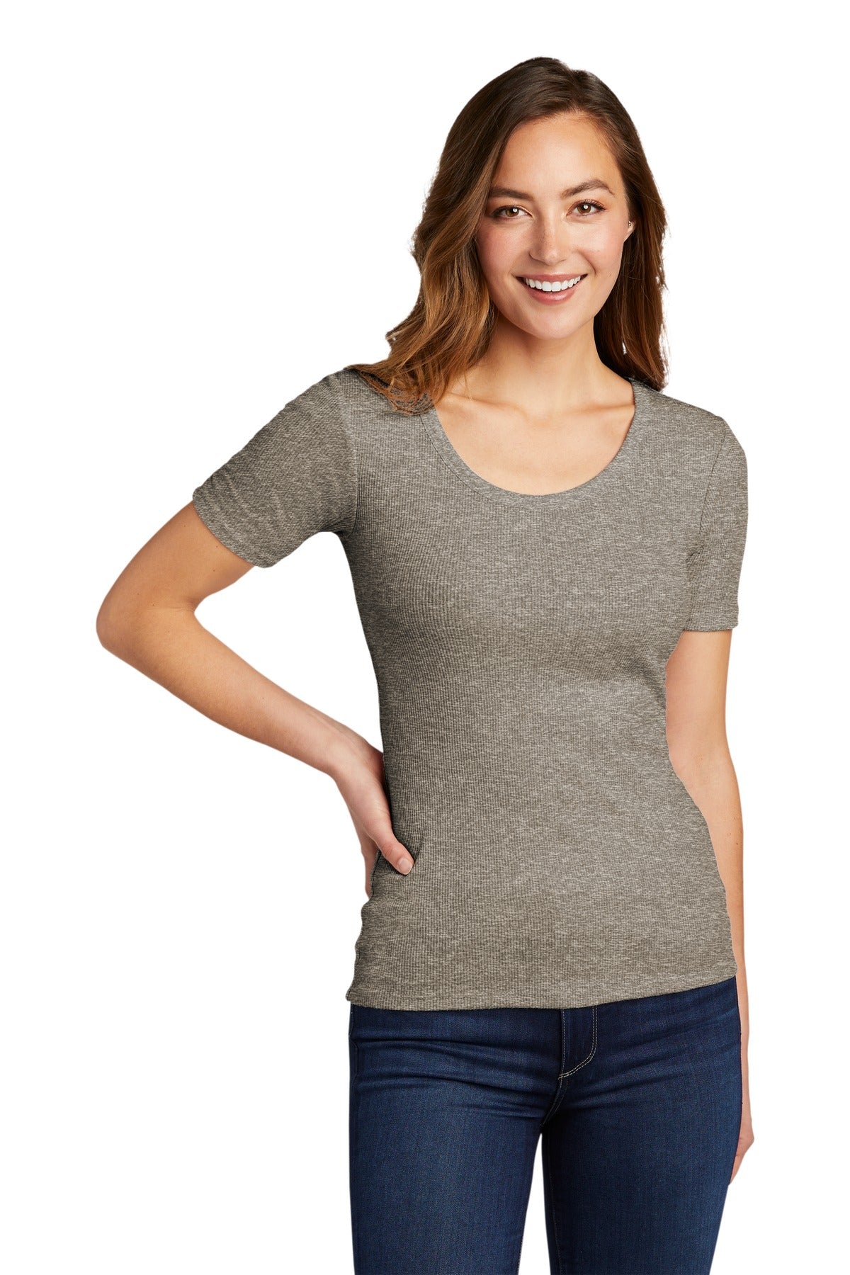 District® Women's V.I.T.™Rib Scoop Neck Tee DT6020