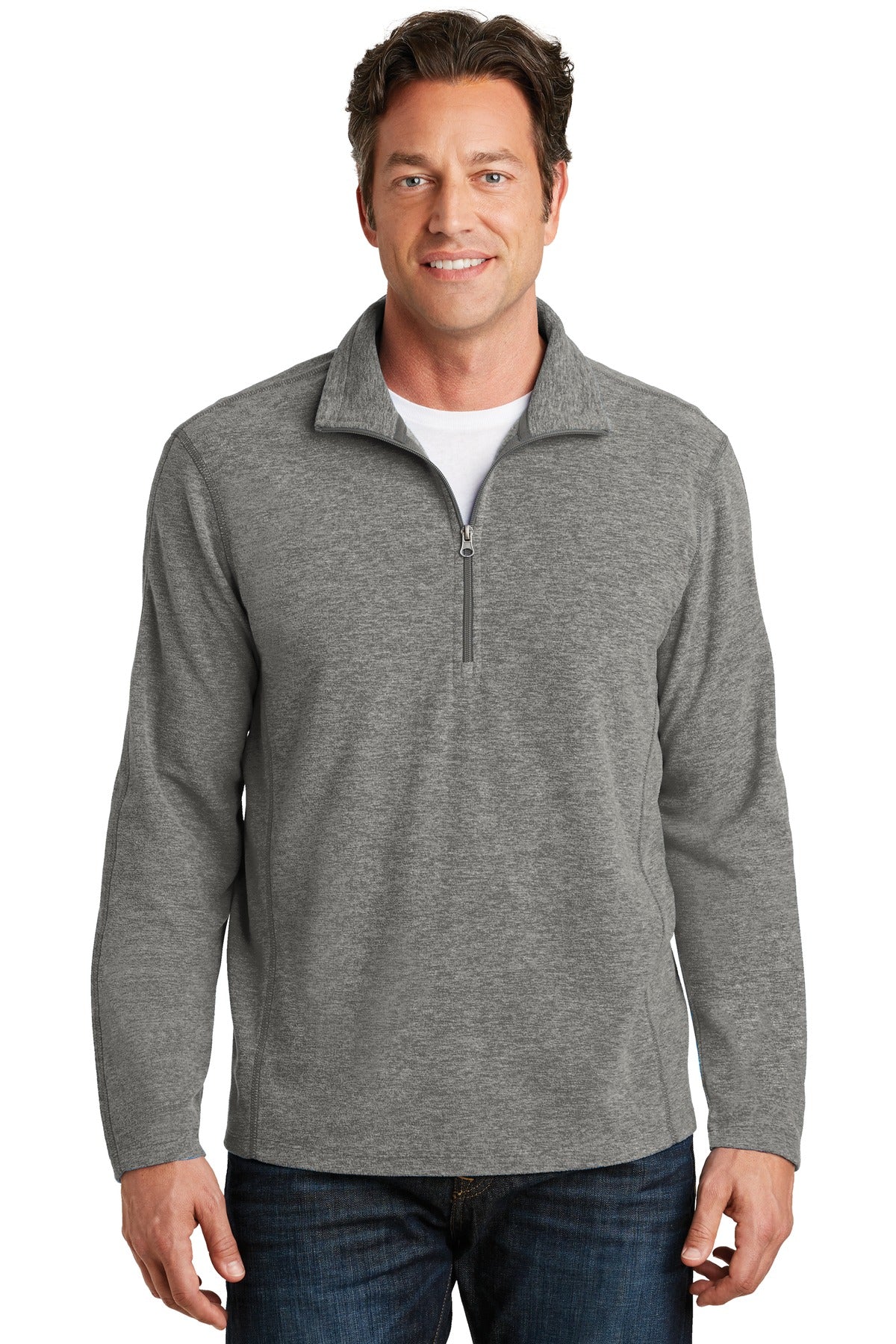 Port Authority® Heather Microfleece 1/2-Zip Pullover. F234