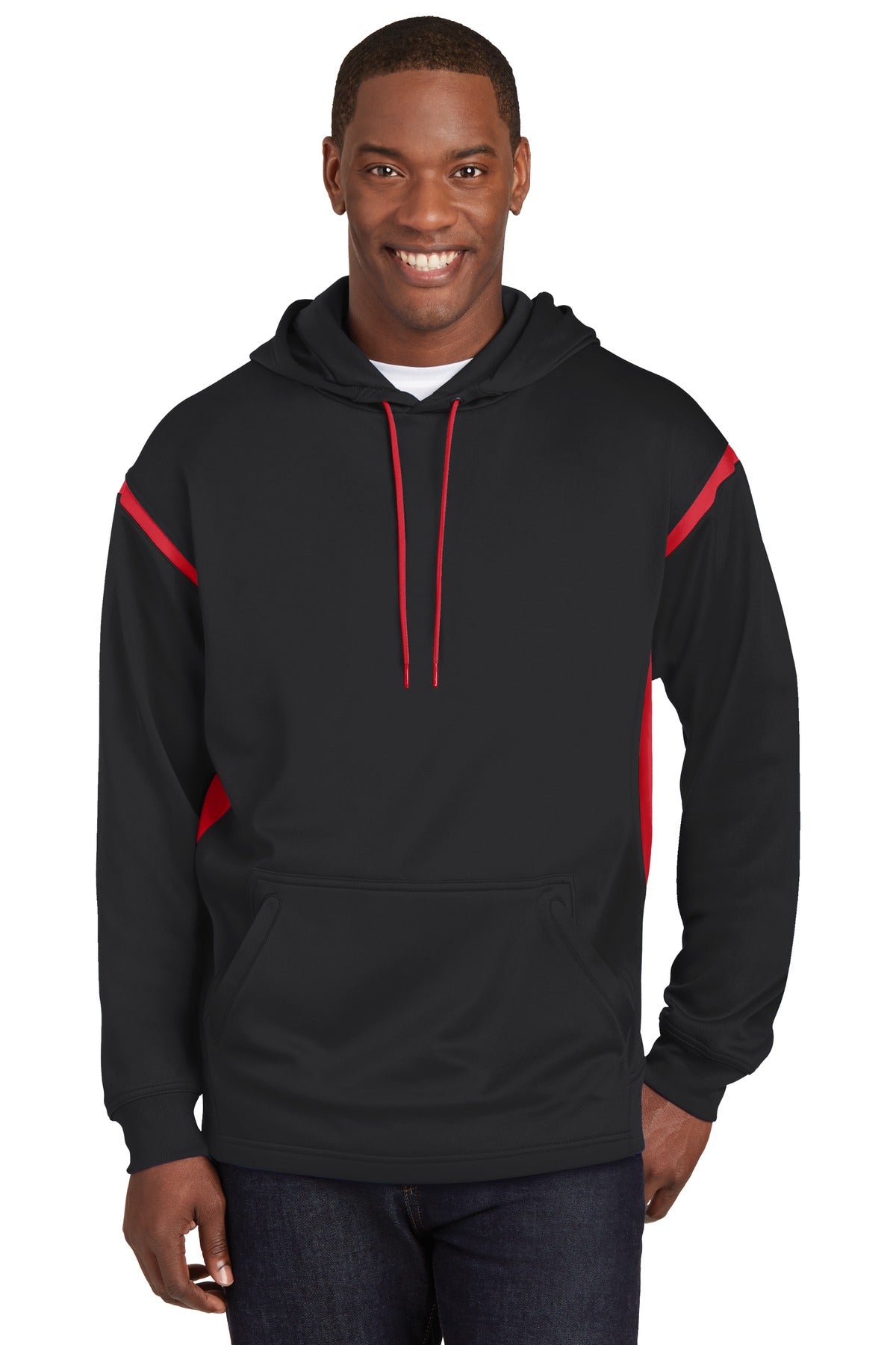 Sport-Tek® Tech Fleece Colorblock Hooded Sweatshirt. F246