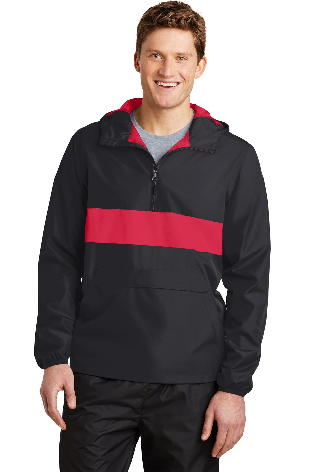 Sport-Tek® Zipped Pocket Anorak. JST65