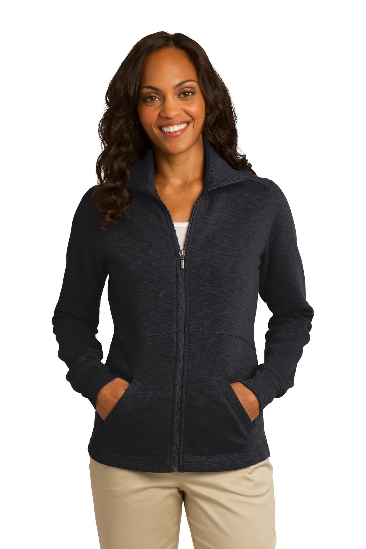 Port Authority® Ladies Slub Fleece Full-Zip Jacket. L293