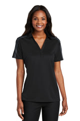 Port Authority® Ladies Silk Touch™ Performance Colorblock Stripe Polo. L547