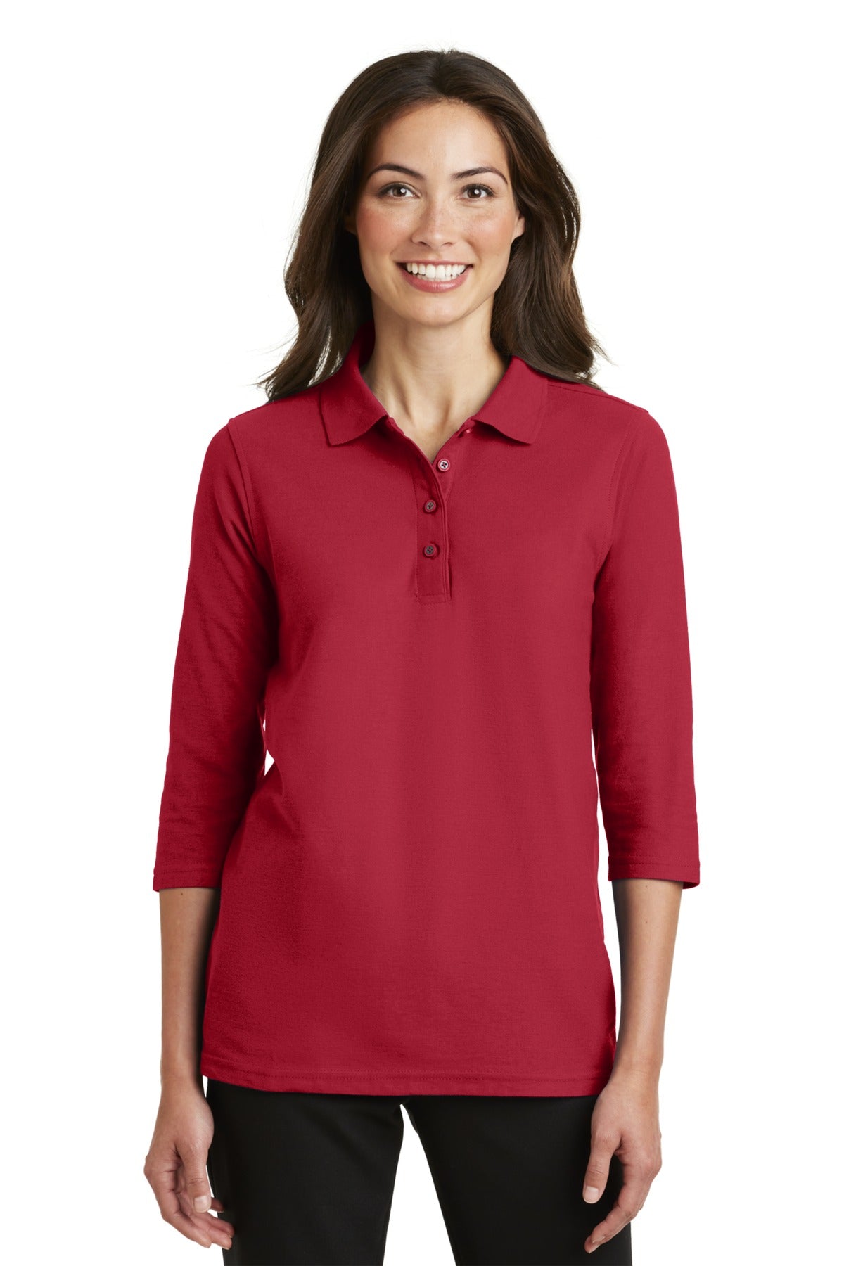 Port Authority® Ladies Silk Touch™ 3/4-Sleeve Polo. L562