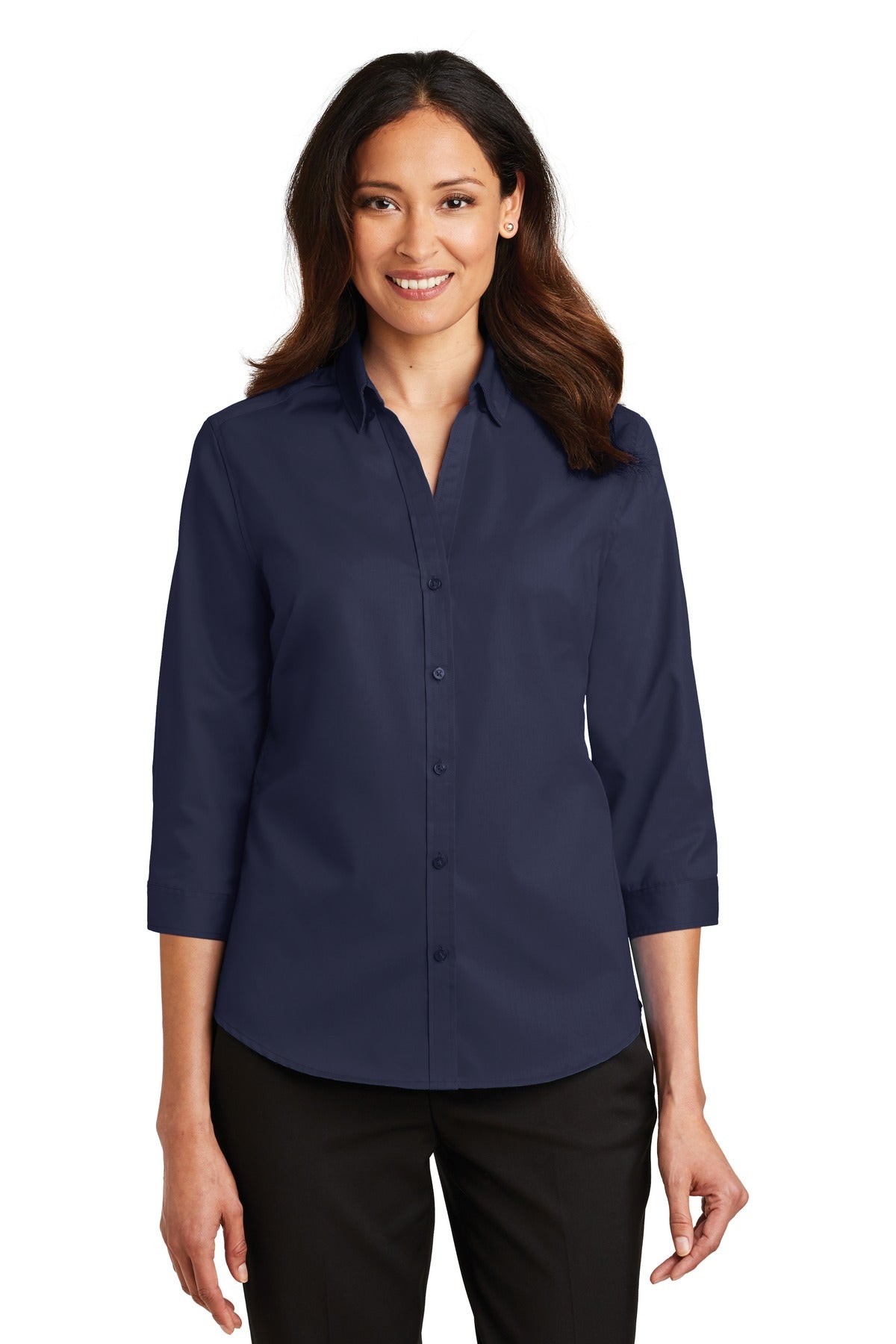 Port Authority® Ladies 3/4-Sleeve SuperPro™ Twill Shirt. L665