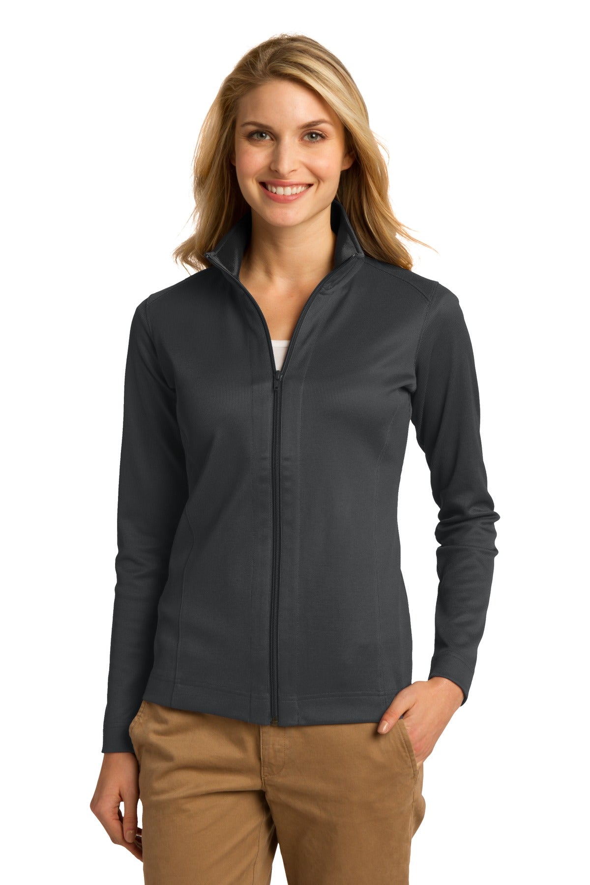 Port Authority® Ladies Vertical Texture Full-Zip Jacket. L805