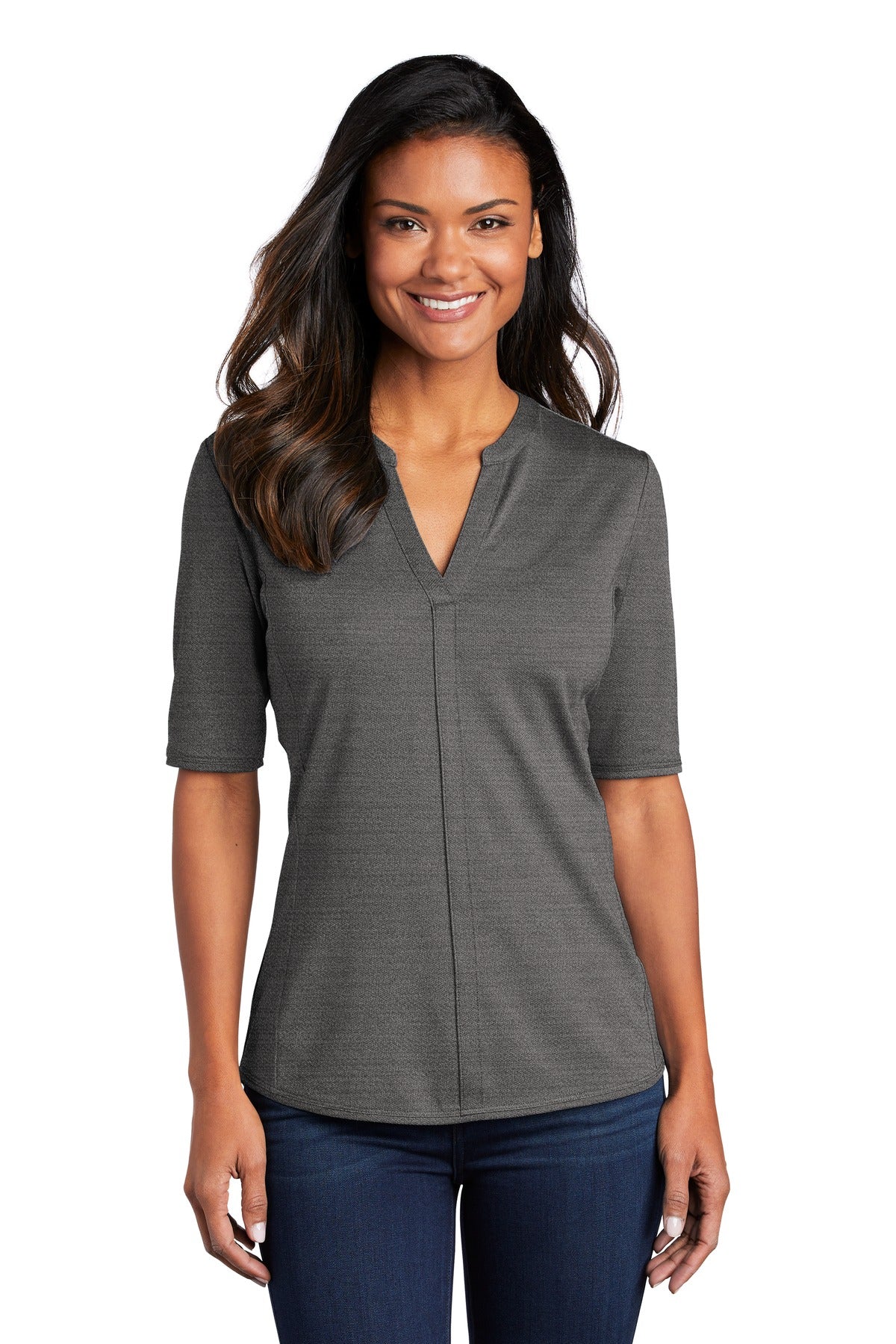 Port Authority ® Ladies Stretch Heather Open Neck Top  LK583