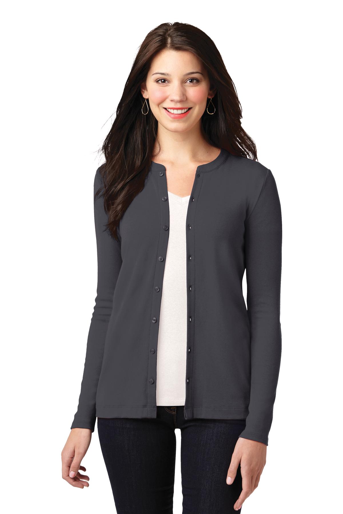 Port Authority® Ladies Concept Stretch Button-Front Cardigan. LM1008