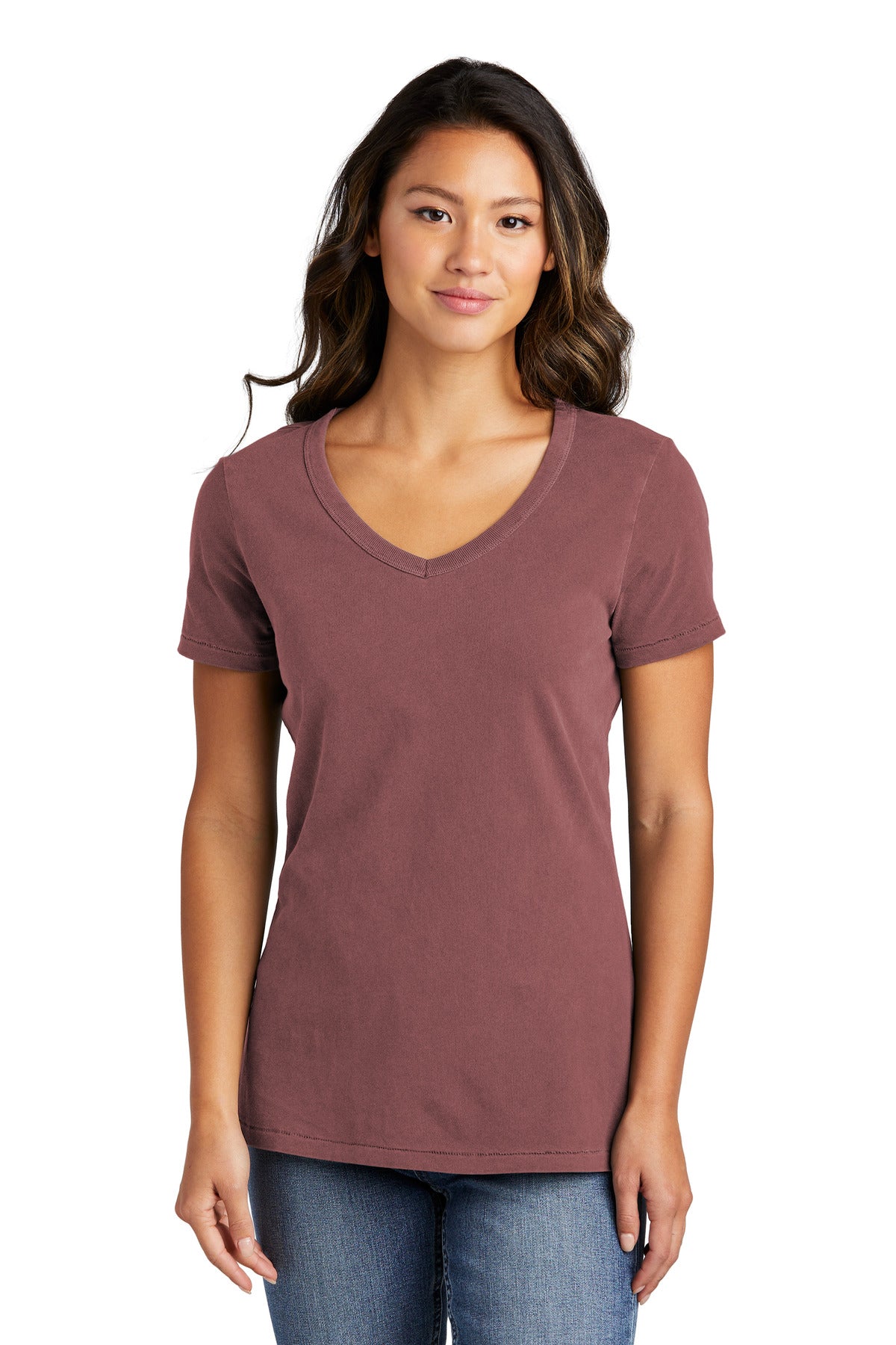 Port & Company® Ladies Beach Wash® Garment-Dyed V-Neck Tee LPC099V