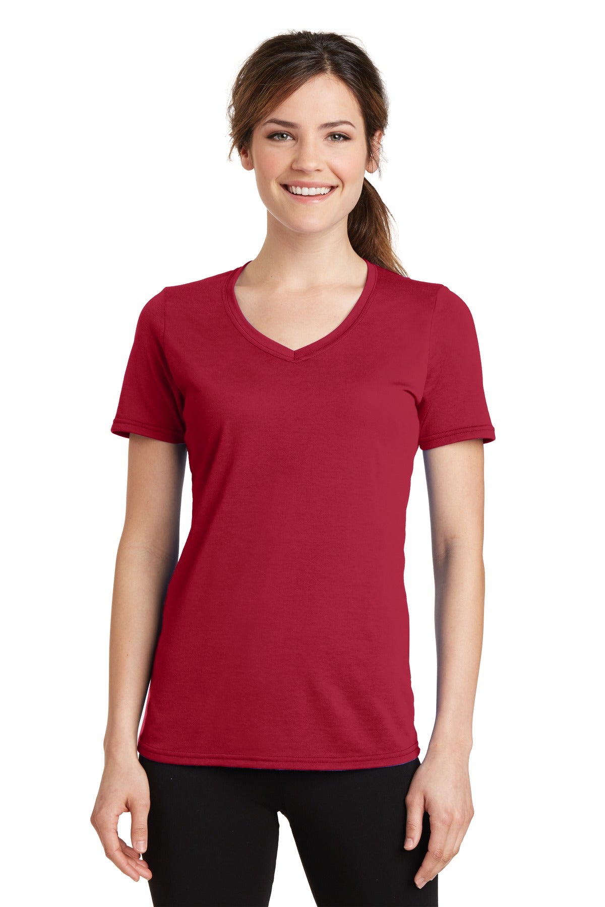 Port & Company® Ladies Performance Blend V-Neck Tee. LPC381V