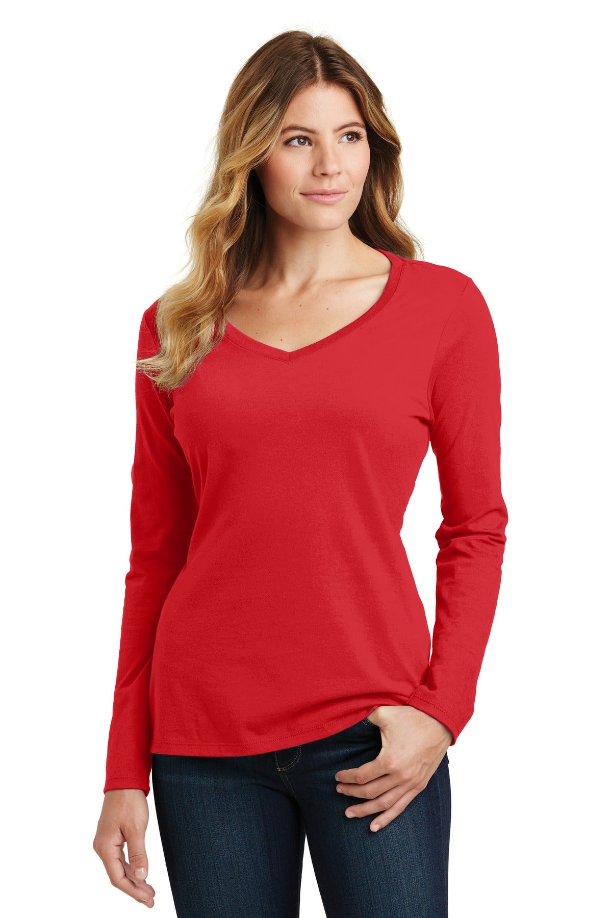 Port & Company® Ladies Long Sleeve Fan Favorite V-Neck Tee. LPC450VLS