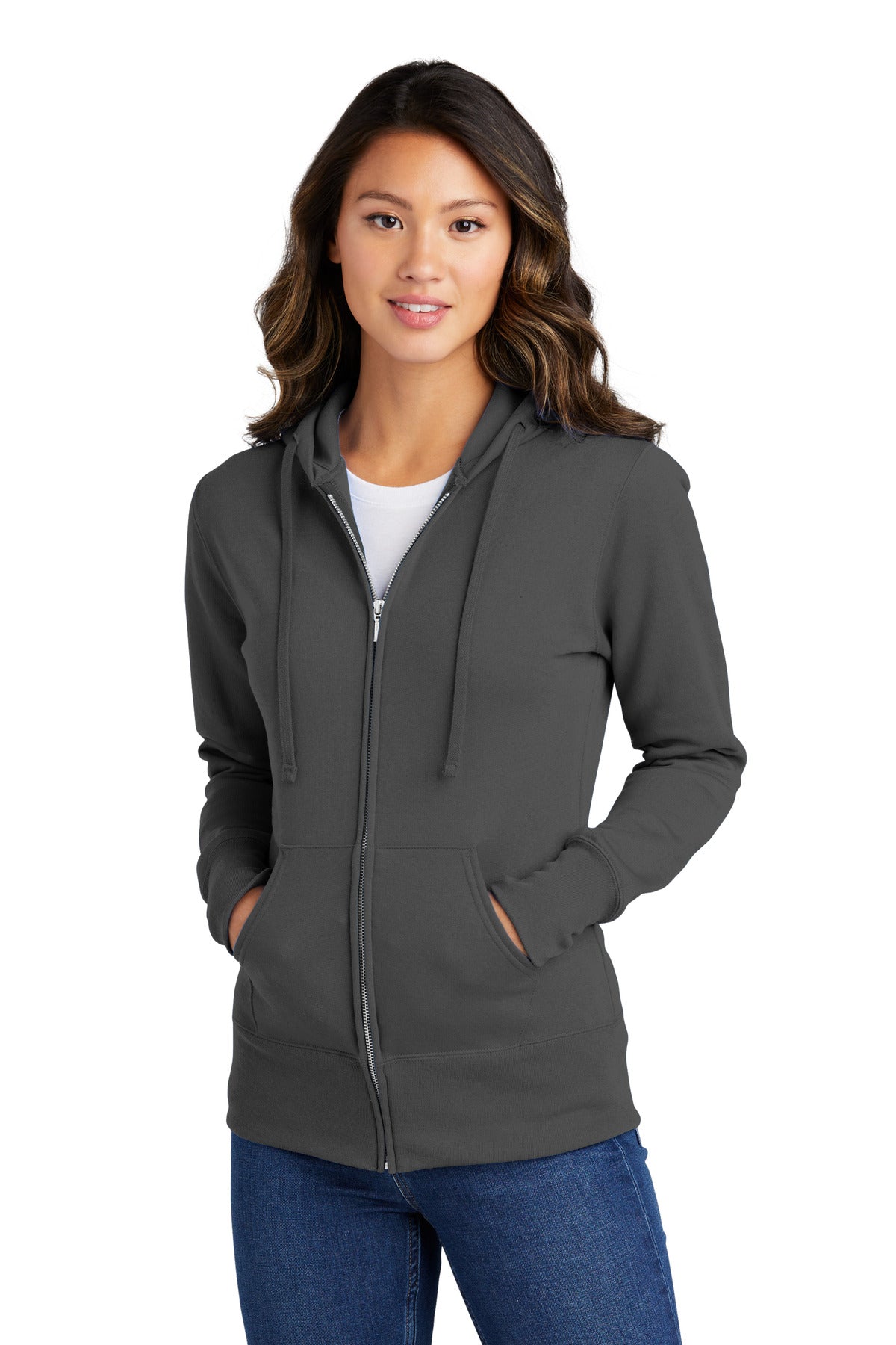 Port & Company® Ladies Core Fleece Full-Zip Hooded Sweatshirt. LPC78ZH