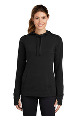 Sport-Tek ® Ladies PosiCharge ® Tri-Blend Wicking Fleece Hooded Pullover. LST296