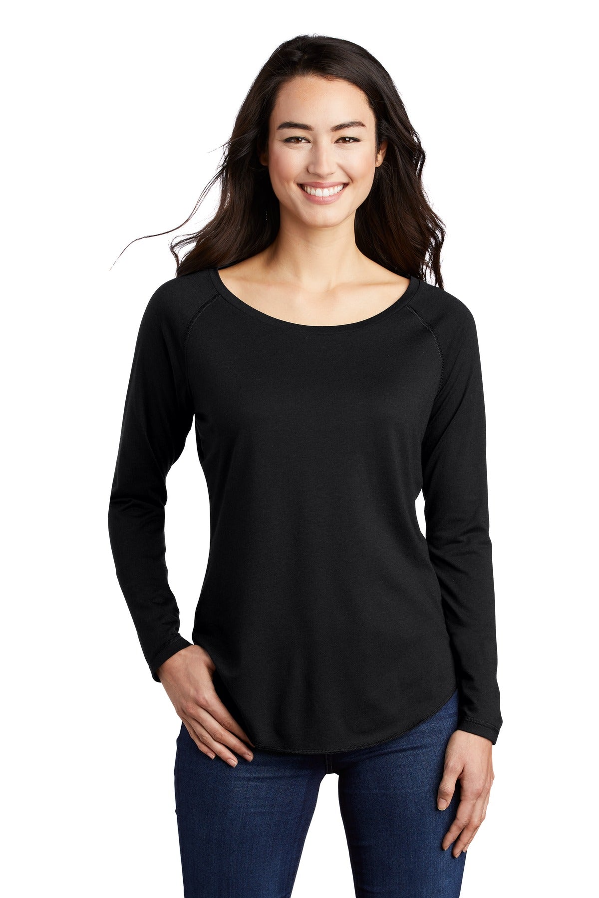 Sport-Tek ® Ladies PosiCharge ® Long Sleeve Tri-Blend Wicking Scoop Neck Raglan Tee LST400LS