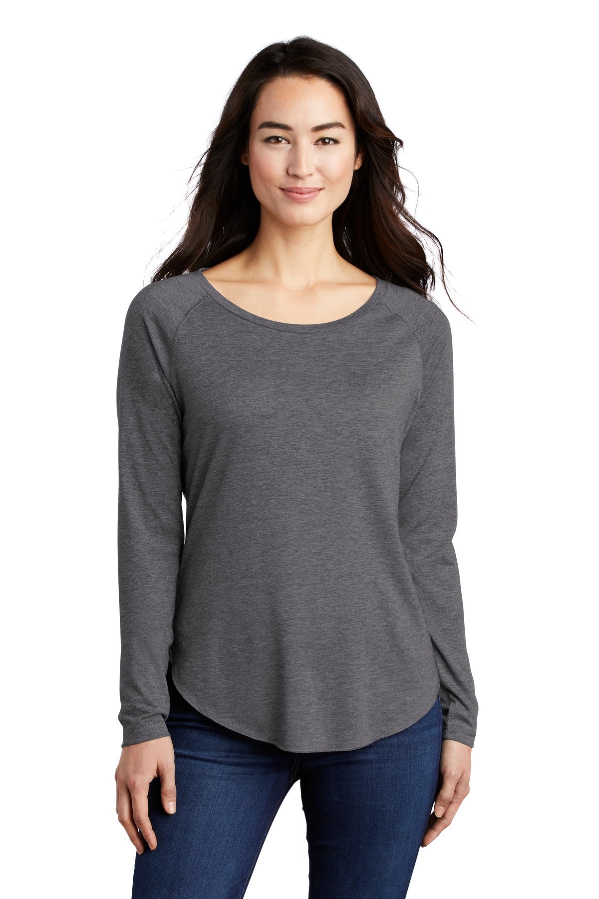 Sport-Tek ® Ladies PosiCharge ® Long Sleeve Tri-Blend Wicking Scoop Neck Raglan Tee LST400LS