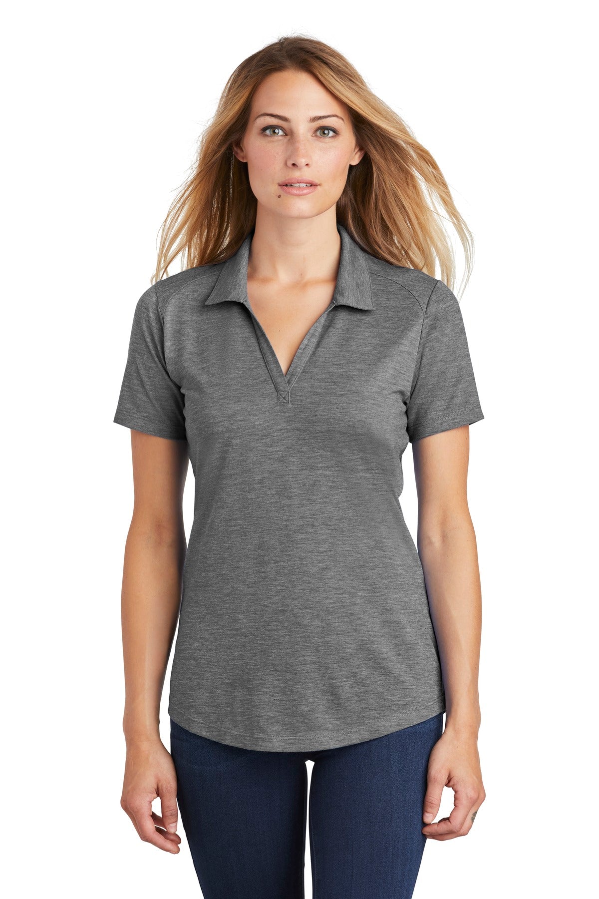 Sport-Tek ® Ladies PosiCharge ® Tri-Blend Wicking Polo. LST405