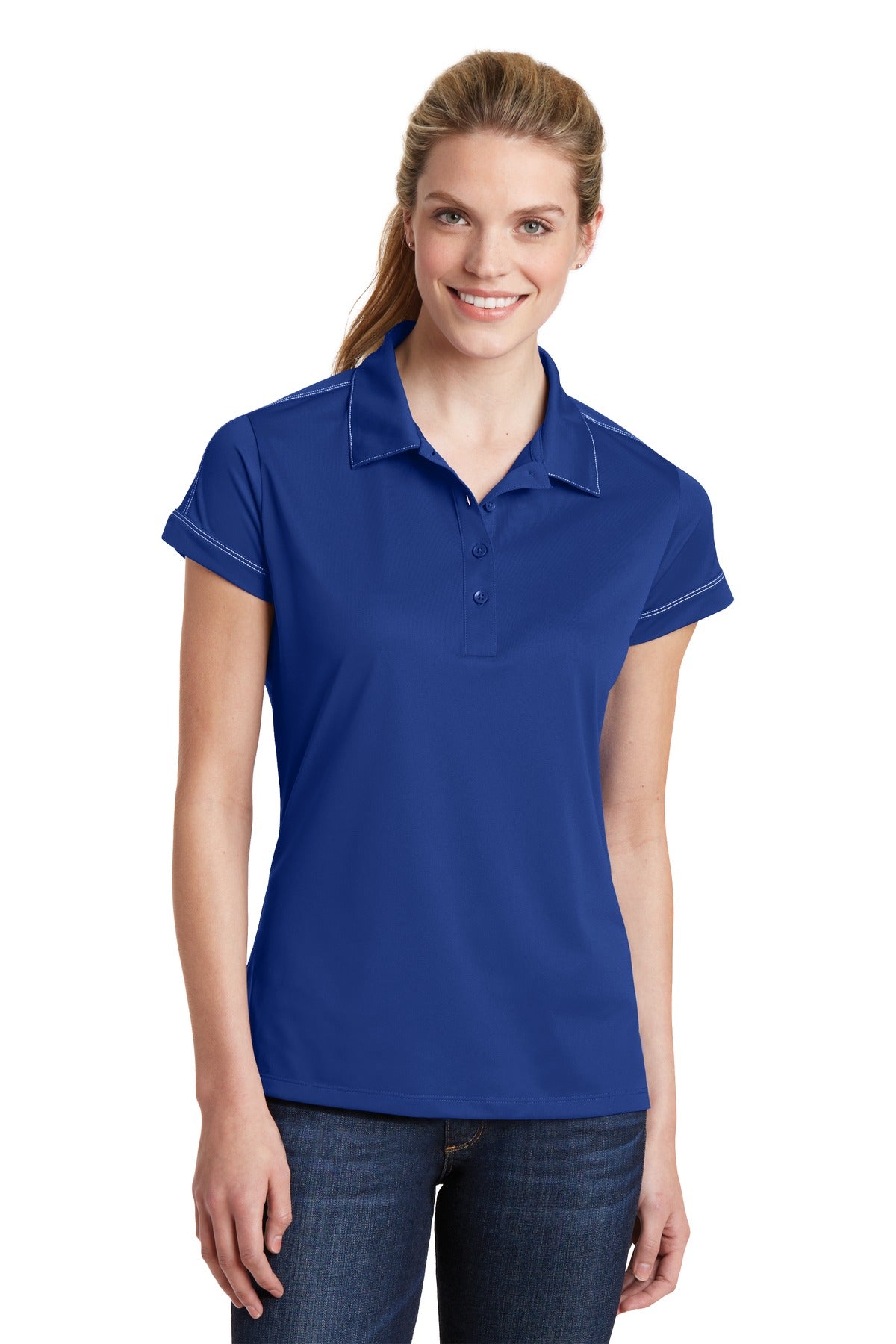 Sport-Tek® Ladies Contrast Stitch Micropique Sport-Wick® Polo. LST659