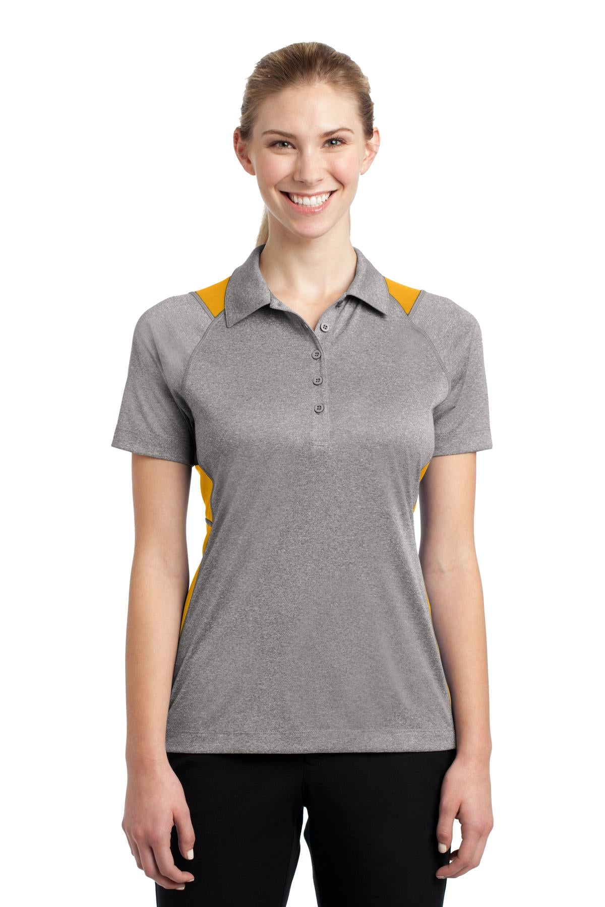 Sport-Tek® Ladies Heather Colorblock Contender™ Polo. LST665