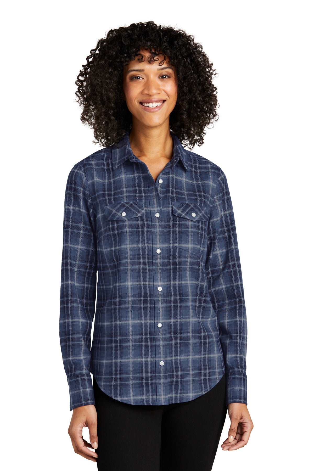 Port Authority® Ladies Long Sleeve Ombre Plaid Shirt LW672