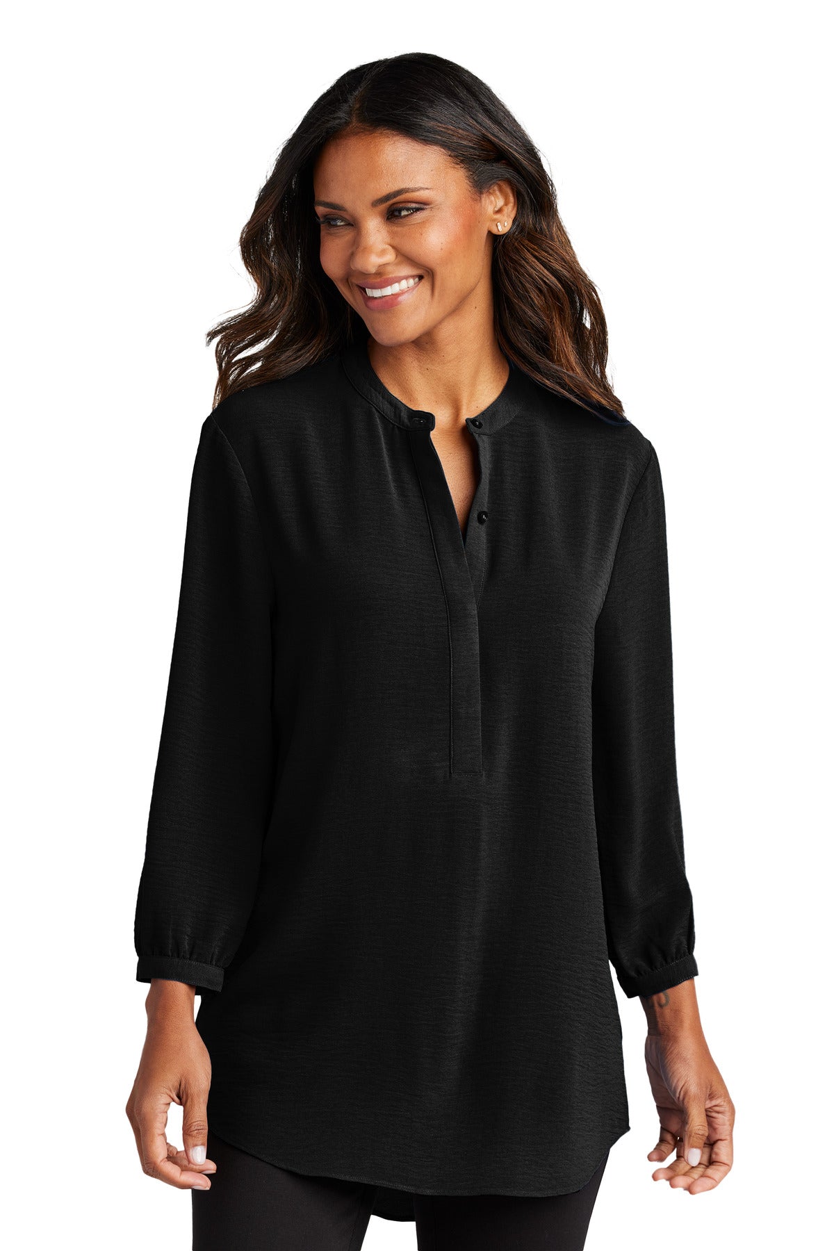 Port Authority® Ladies 3/4-Sleeve Textured Crepe Tunic LW713