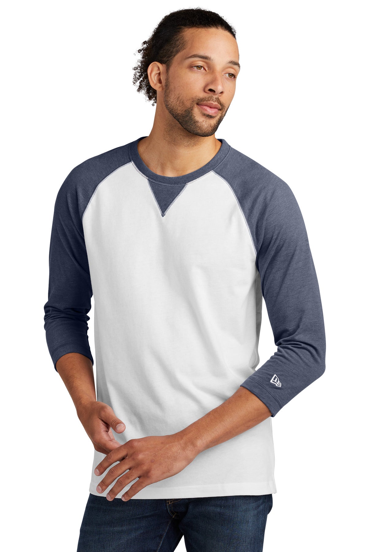 New Era ® Sueded Cotton Blend 3/4-Sleeve Baseball Raglan Tee. NEA121