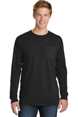 Port & Company® Beach Wash® Garment-Dyed Long Sleeve Pocket Tee  PC099LSP