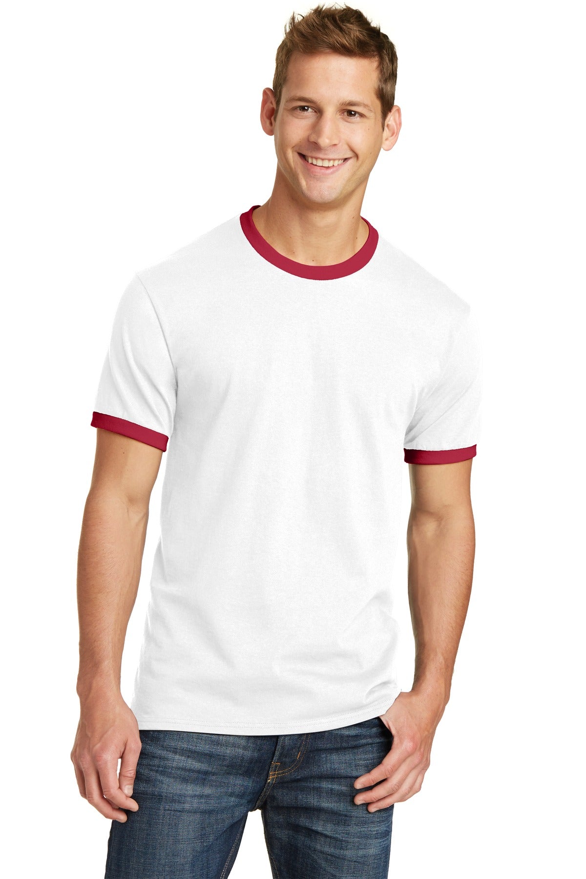 Port & Company® Core Cotton Ringer Tee.  PC54R