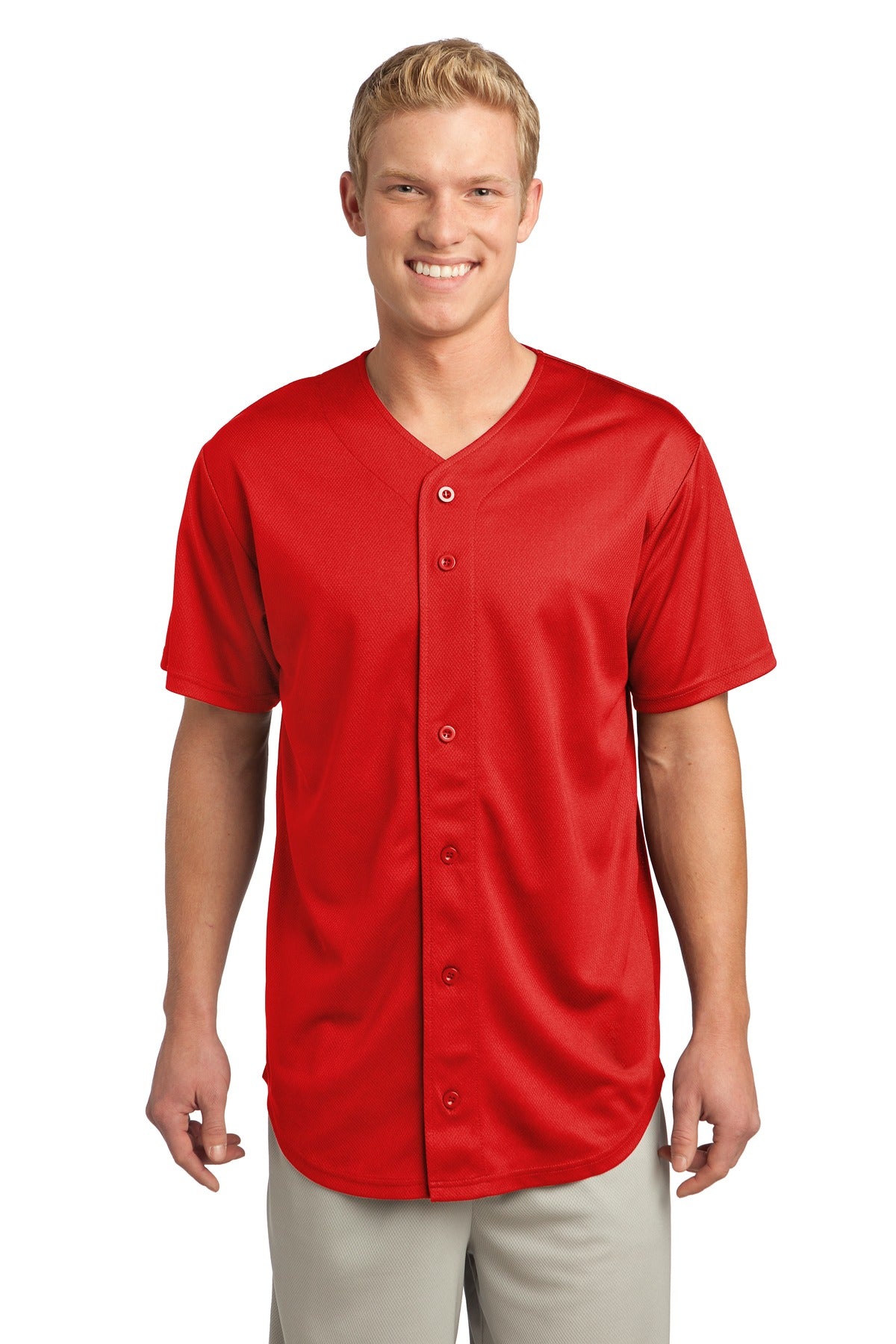 Sport-Tek® PosiCharge® Tough Mesh Full-Button Jersey. ST220