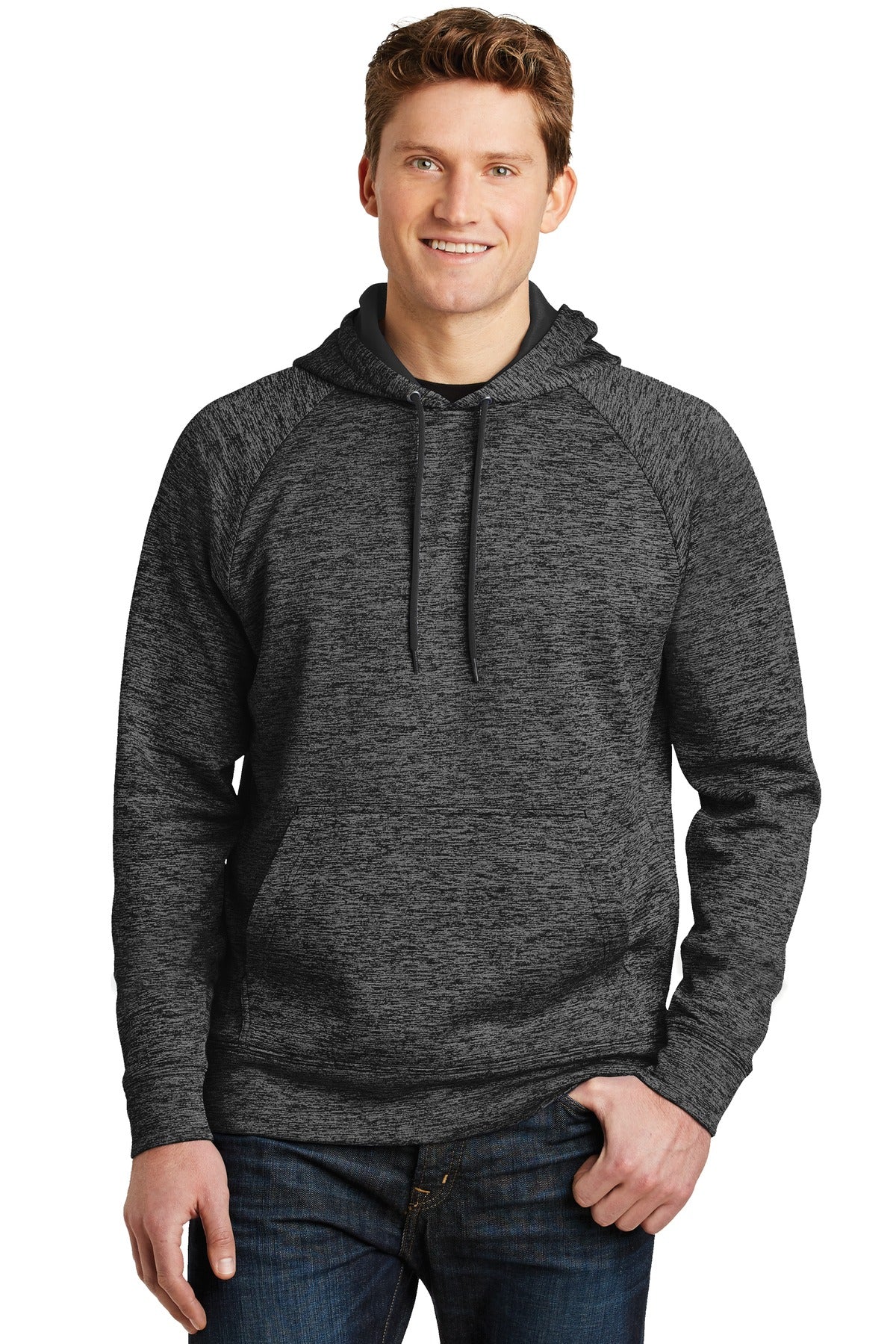 Sport-Tek® PosiCharge® Electric Heather Fleece Hooded Pullover. ST225