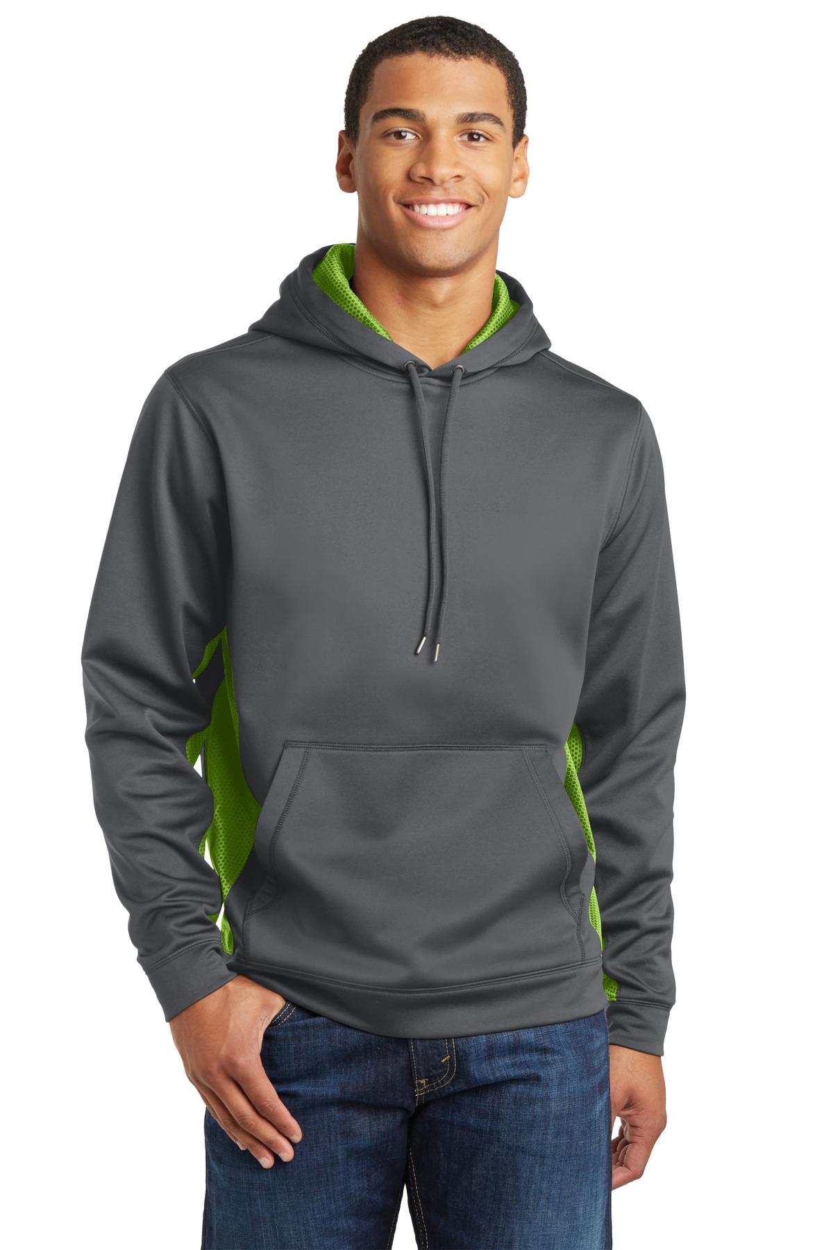 Sport-Tek® Sport-Wick® CamoHex Fleece Colorblock Hooded Pullover. ST239