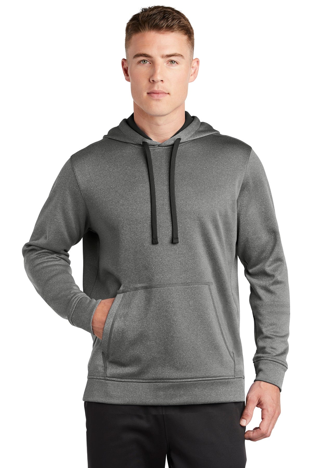 Sport-Tek ® PosiCharge ® Sport-Wick ® Heather Fleece Hooded Pullover. ST264