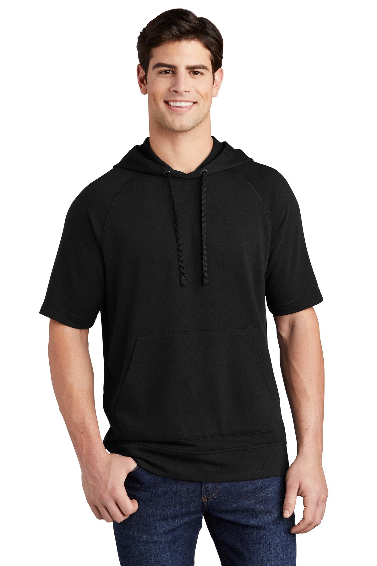 Sport-Tek ® PosiCharge ® Tri-Blend Wicking Fleece Short Sleeve Hooded Pullover ST297