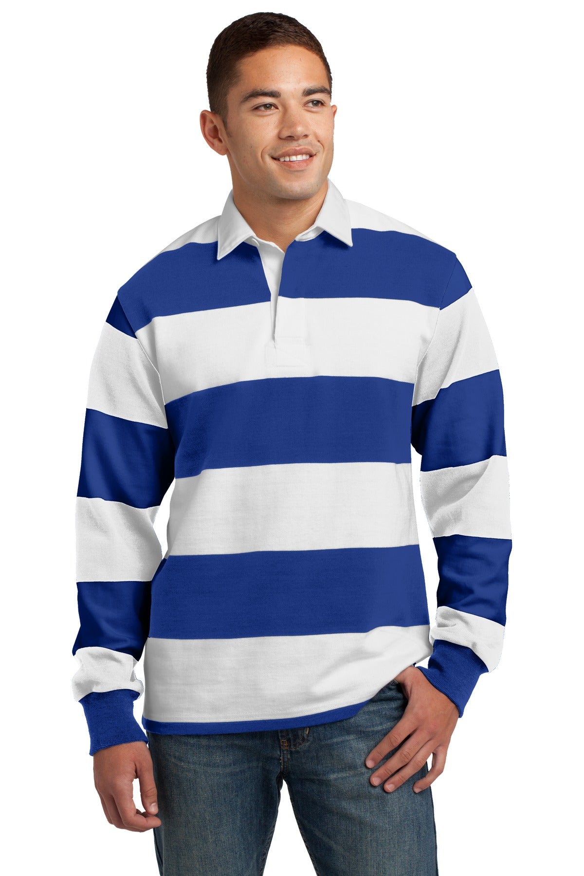 Sport-Tek® Classic Long Sleeve Rugby Polo. ST301