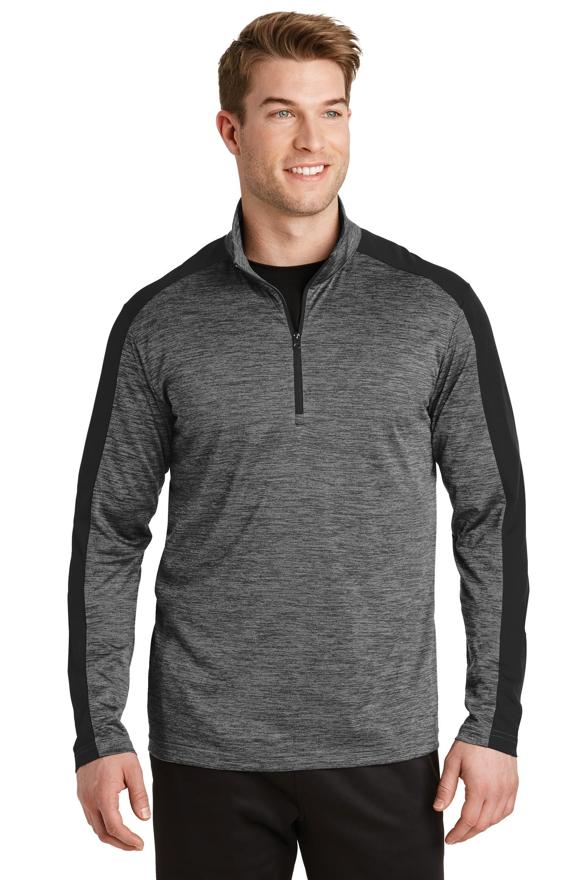 Sport-Tek® PosiCharge® Electric Heather Colorblock 1/4-Zip Pullover. ST397