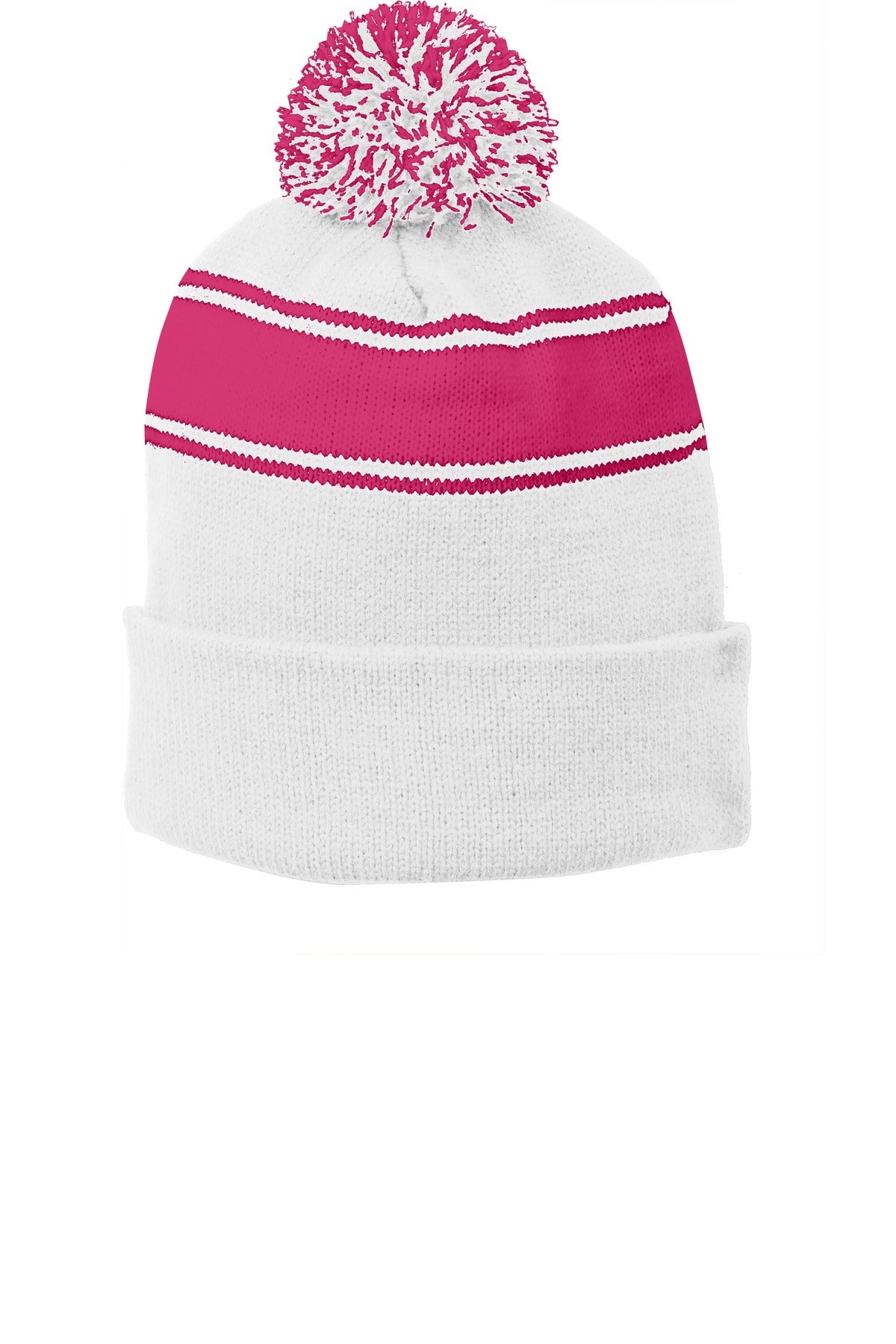 Sport-Tek® Stripe Pom Pom Beanie.  STC28