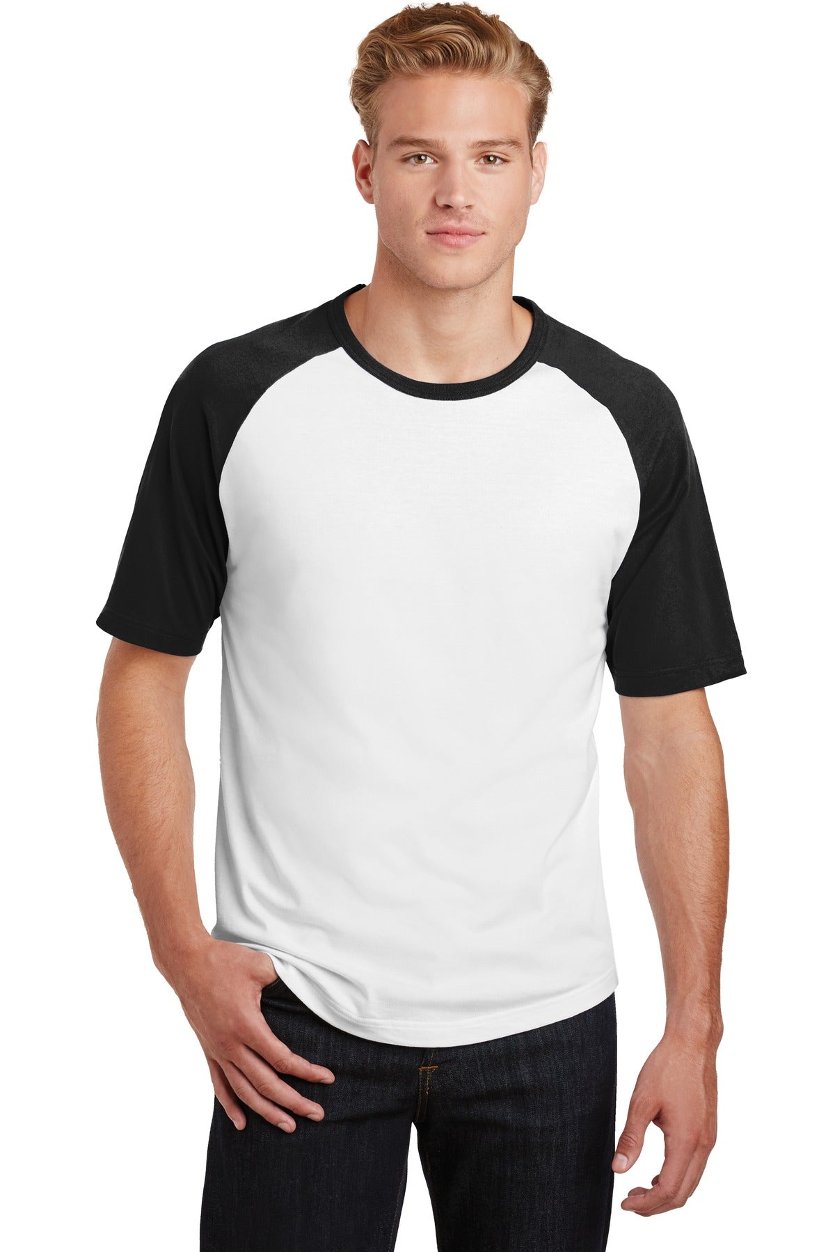 Sport-Tek® Short Sleeve Colorblock Raglan Jersey. T201