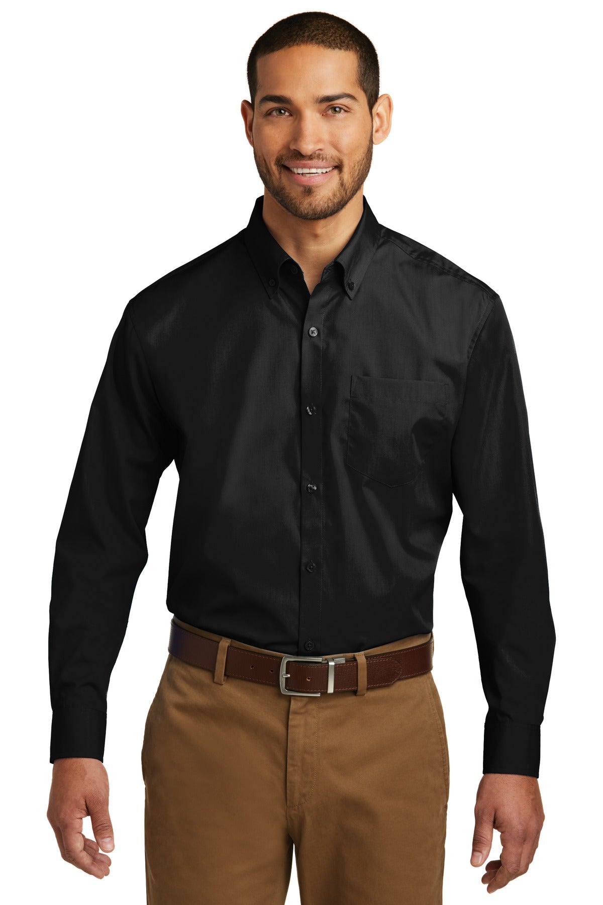 Port Authority® Tall Long Sleeve Carefree Poplin Shirt. TW100