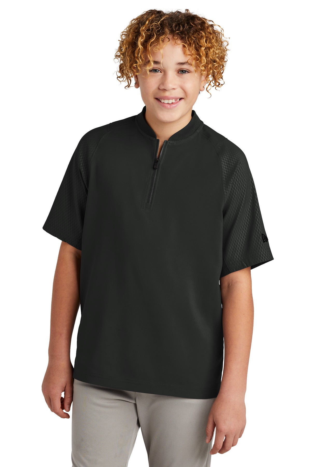 New Era ® Youth Cage Short Sleeve 1/4-Zip Jacket. YNEA600