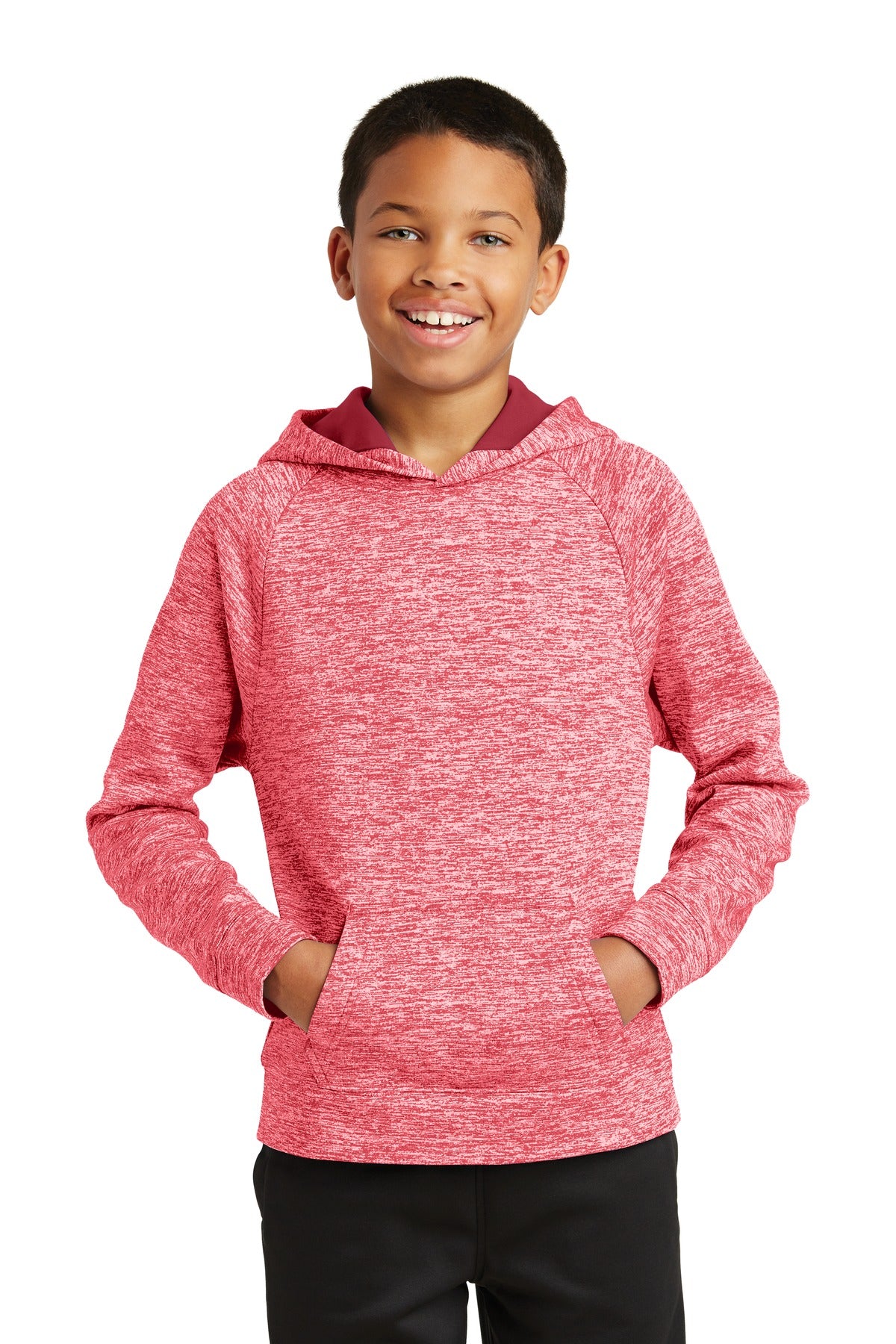 Sport-Tek® Youth PosiCharge® Electric Heather Fleece Hooded Pullover. YST225