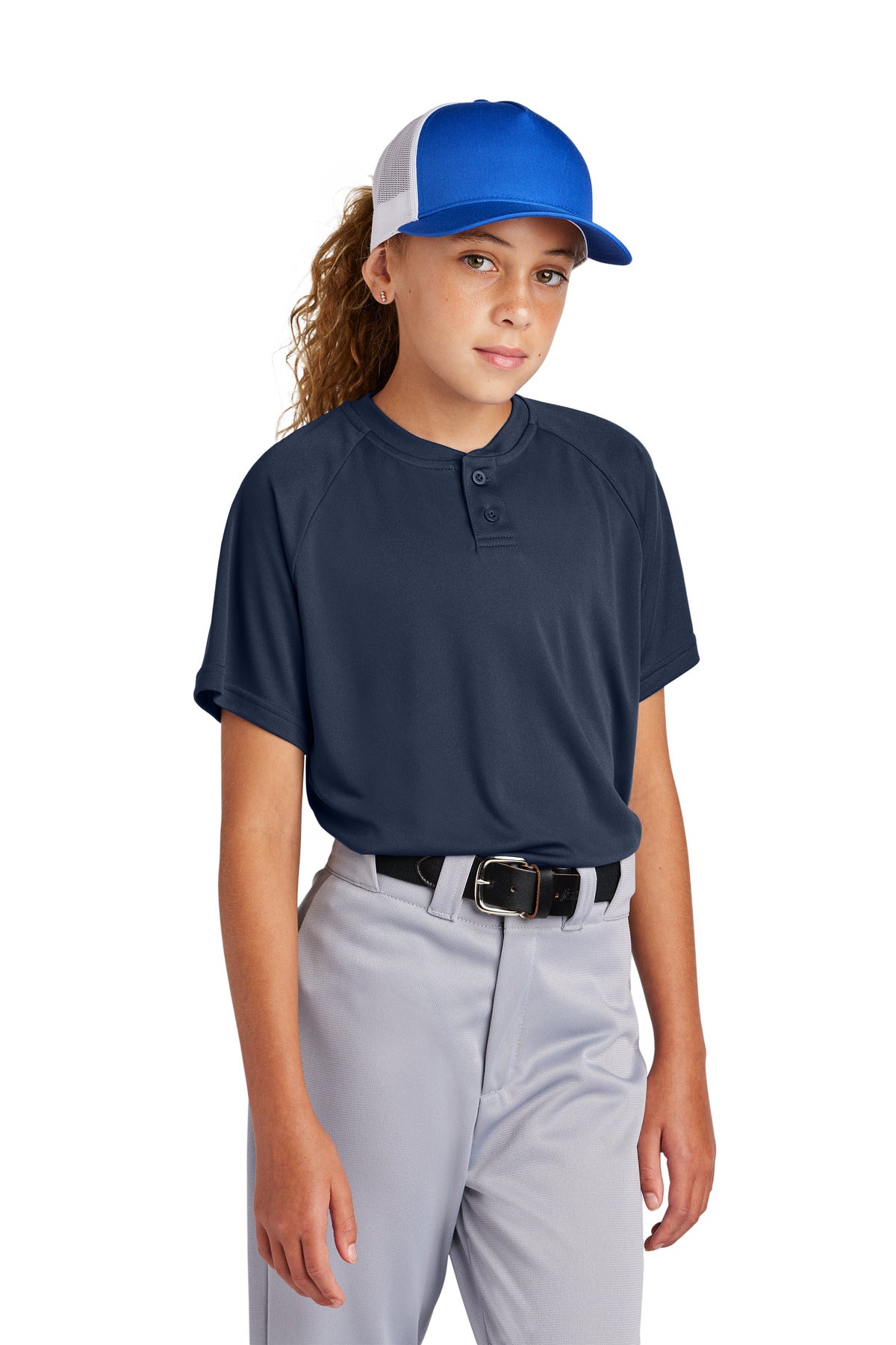 Sport-Tek® Youth PosiCharge® Competitor™ 2-Button Henley YST359